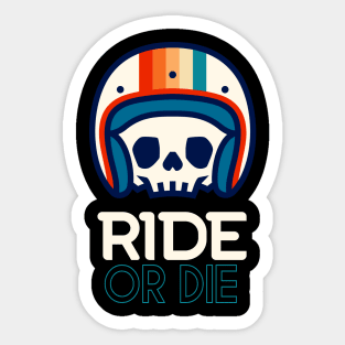 Biker Skull Retro Motorcycle Sticker